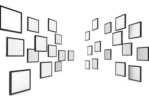 3d blank posters over white Stock Illustration