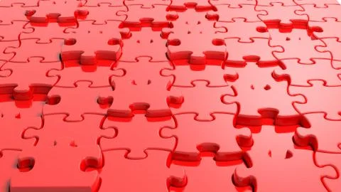 3D blank red puzzle background イラスト素材
