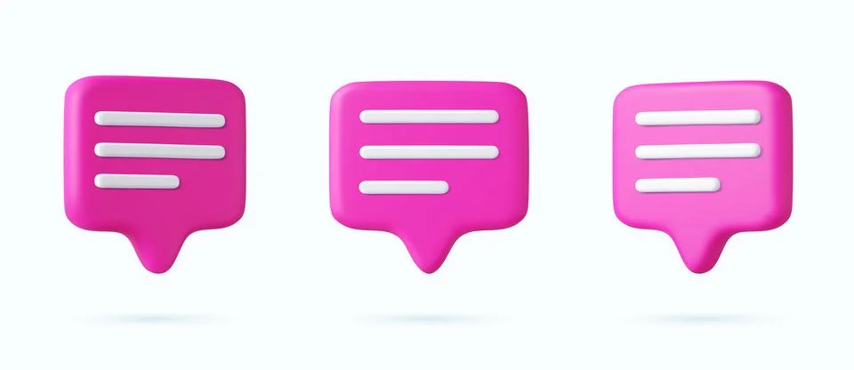 3d Blank speech bubble pin Иллюстрация