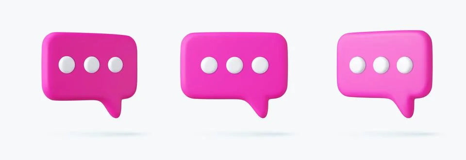 3d Blank speech bubble pin Stock Illustration