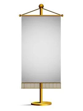 3d blank table flag, isolated Stock Illustration