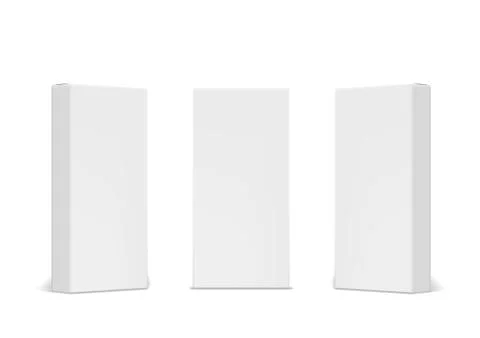 3D Blank White Product Packaging Boxes Isolated イラスト素材
