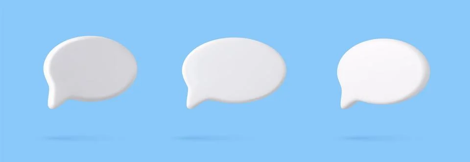 3d Blank white speech bubble pin Stock Illustration