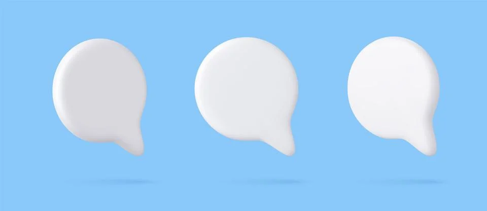 3d Blank white speech bubble pin Illustrazione stock