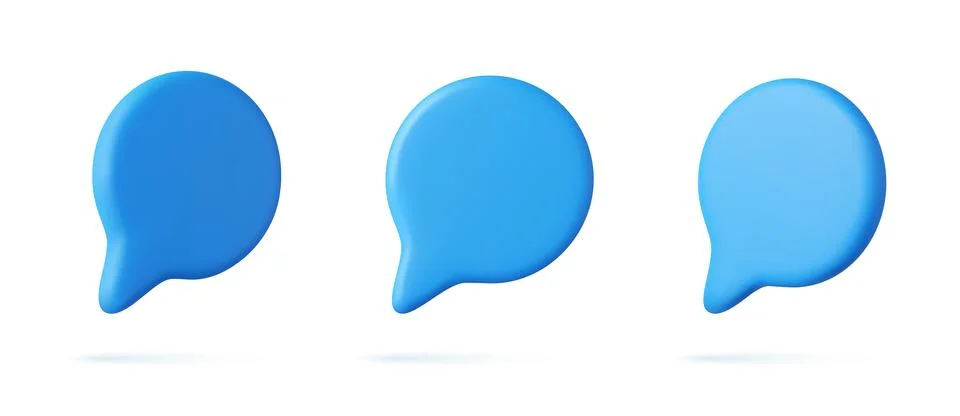 3d Blank white speech bubble pin Illustrazione stock