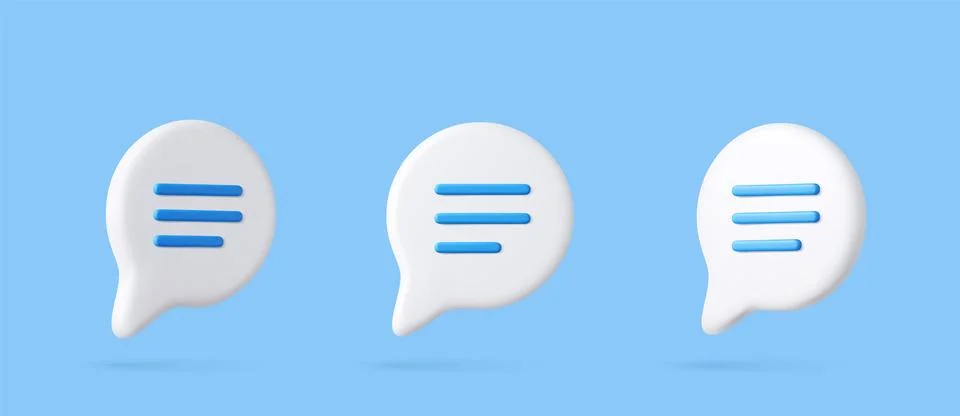 3d Blank white speech bubble pin Illustrazione stock