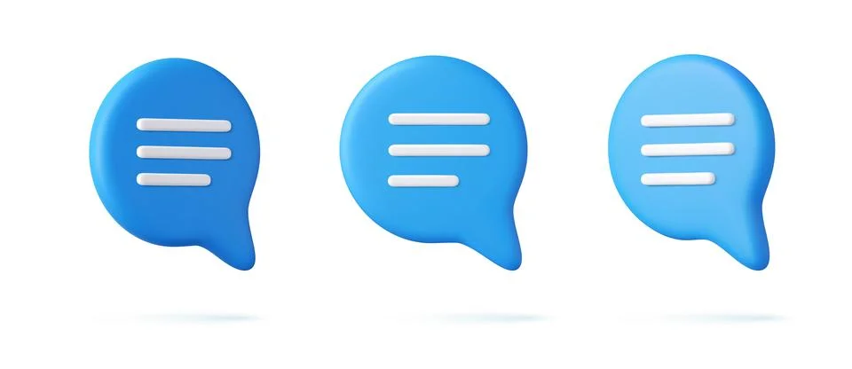 3d Blank white speech bubble pin Stock Illustration