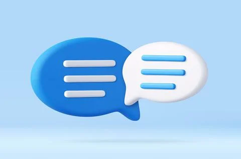 3d Blank white speech bubble pin Illustrazione stock