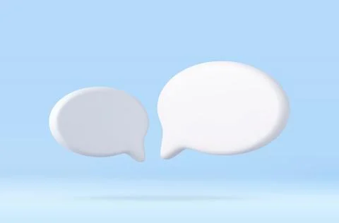 3d Blank white speech bubble pin Illustrazione stock