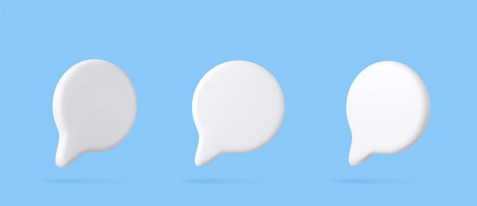 3d Blank white speech bubble pin Illustrazione stock