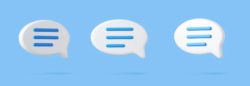 3d Blank white speech bubble pin Illustrazione stock
