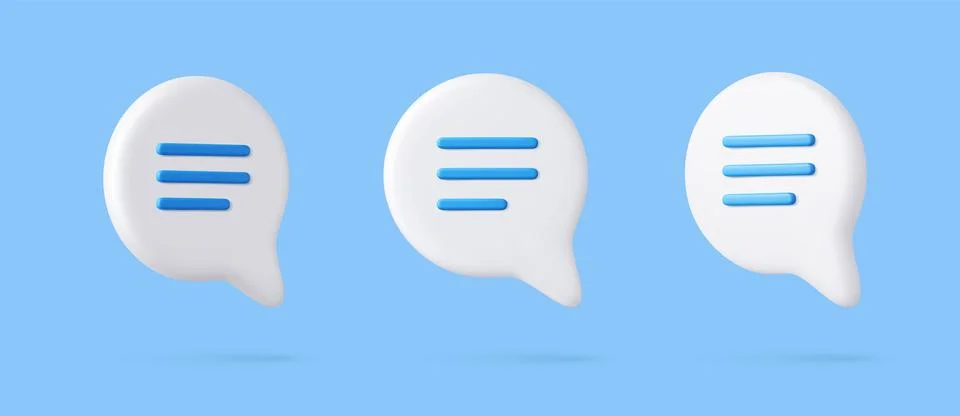 3d Blank white speech bubble pin Stockillustratie