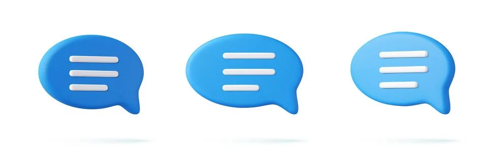 3d Blank white speech bubble pin Stock Illustration