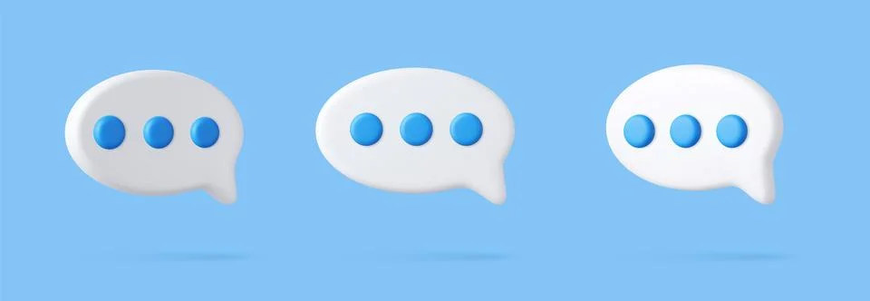 3d Blank white speech bubble pin Illustrazione stock