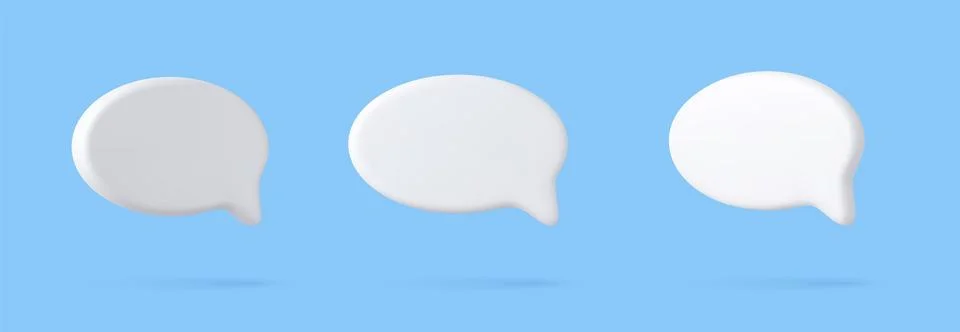 3d Blank white speech bubble pin Illustrazione stock