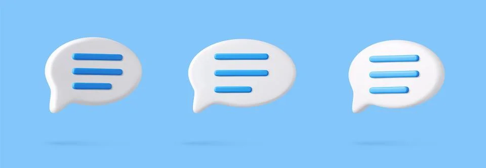 3d Blank white speech bubble pin Illustrazione stock