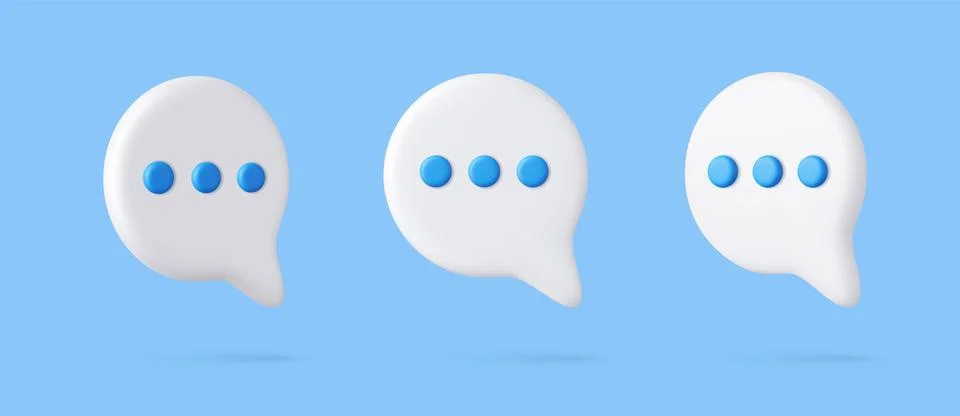 3d Blank white speech bubble pin 스톡 일러스트