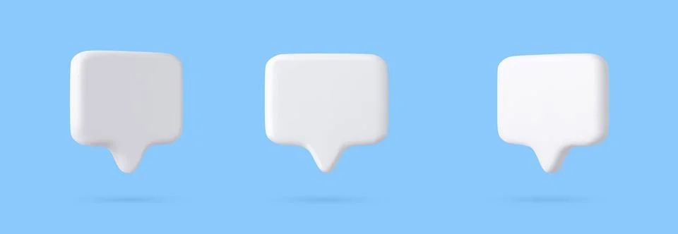 3d Blank white speech bubble pin Illustrazione stock