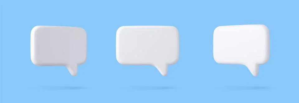 3d Blank white speech bubble pin Illustrazione stock