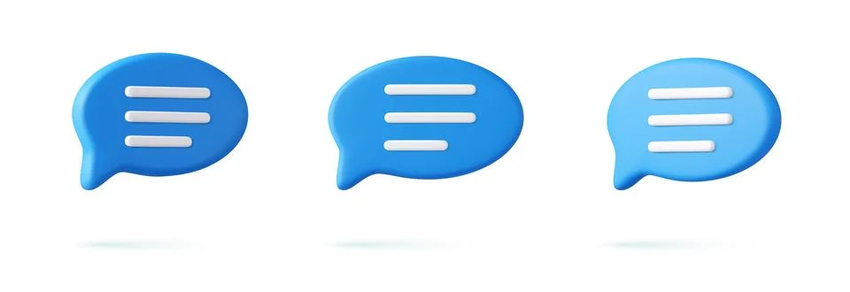 3d Blank white speech bubble pin Illustrazione stock