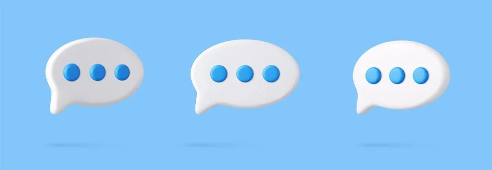 3d Blank white speech bubble pin Illustrazione stock