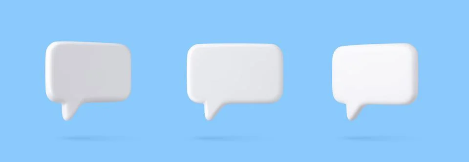 3d Blank white speech bubble pin Stock Illustration
