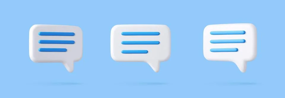 3d Blank white speech bubble pin Stock Illustration