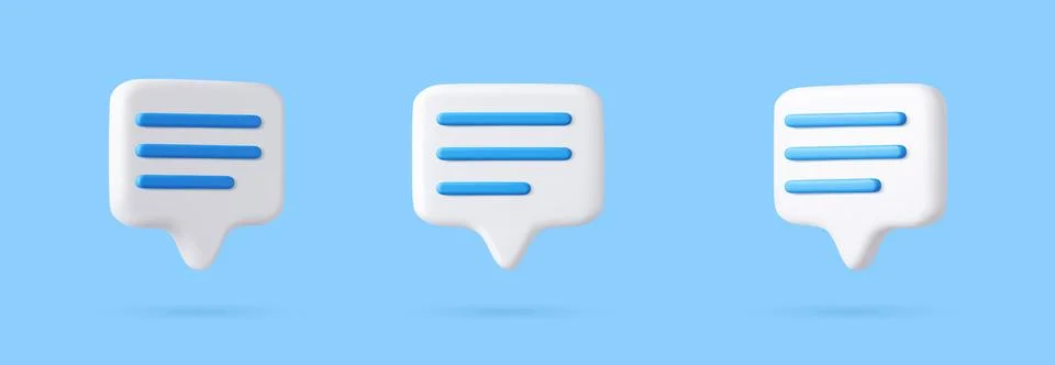 3d Blank white speech bubble pin Stock Illustration