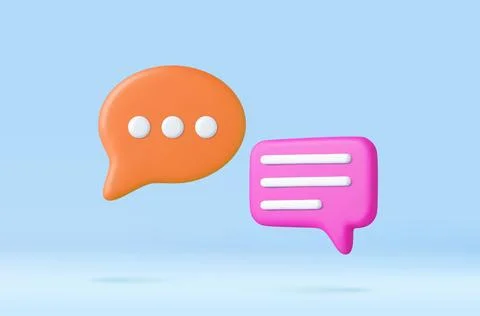 3d Blank white speech bubble pin Stock Illustration