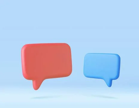 3d Blank white speech bubble pin Stock Illustration