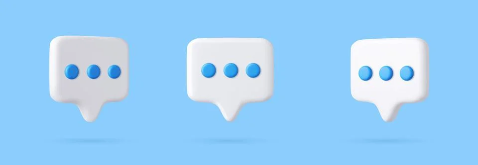 3d Blank white speech bubble pin Stock Illustration