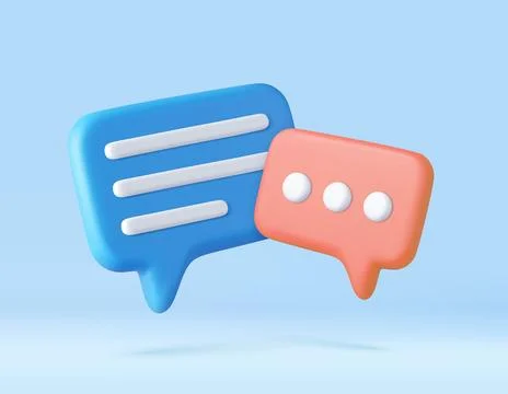 3d Blank white speech bubble pin Stock Illustration