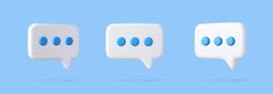 3d Blank white speech bubble pin Stock Illustration
