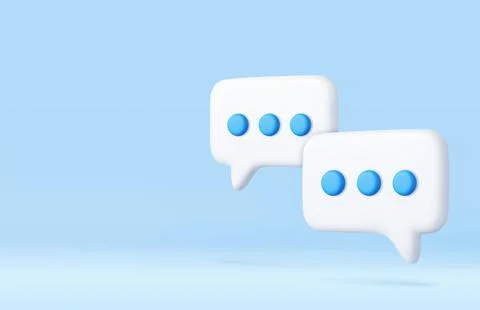 3d Blank white speech bubble pin Illustrazione stock