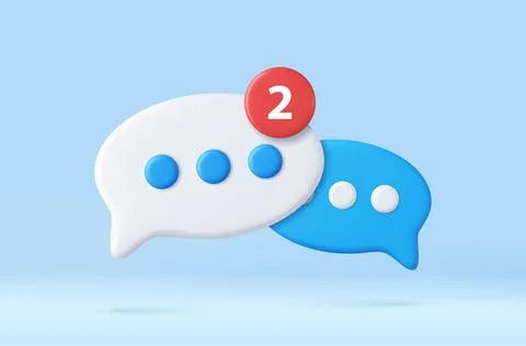 3d Blank white speech bubble pin Stock Illustration