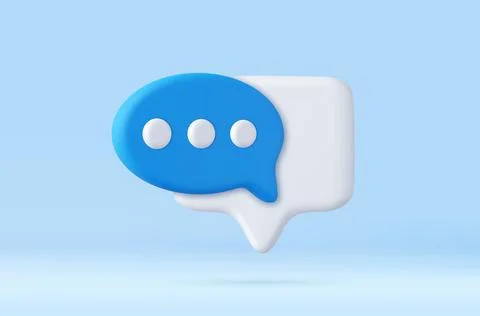 3d Blank white speech bubble pin Illustrazione stock