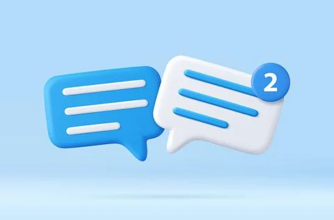 3d Blank white speech bubble pin Illustrazione stock