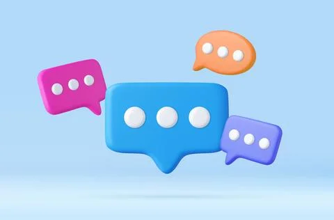 3d Blank white speech bubble pin Illustrazione stock