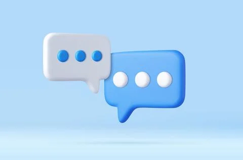 3d Blank white speech bubble pin 스톡 일러스트