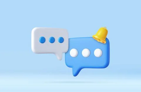 3d Blank white speech bubble pin Stock Illustration