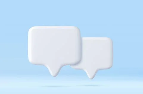 3d Blank white speech bubble pin Stock Illustration