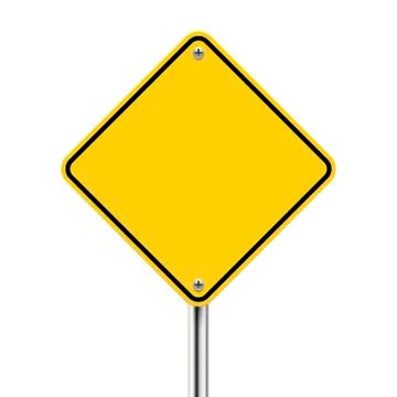 3d blank yellow road sign Stock Illustration