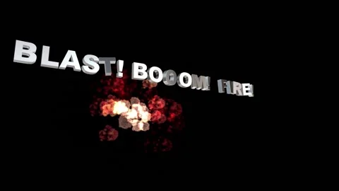 3D BLAST BOOM FIRE BURN ILLUSTRATION VIDEO Stock-Footage 192742913