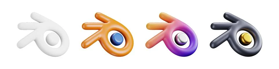 3D blender asset creative 3d modeling graphics and icons 스톡 일러스트