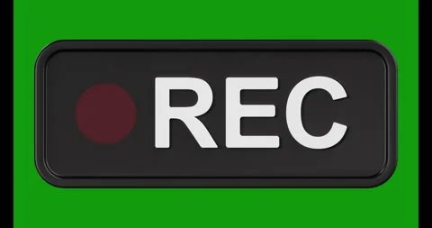 3D Blinking Record REC Button Animation, Green Screen Stock Footage 312142415