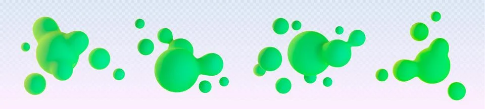 3D blob shapes with liquid gradient effect Illustrazione stock