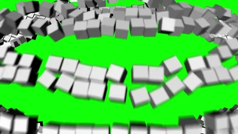 3D Block Exploding Transition Stock Footage 77604566