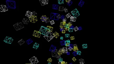 3D Block Explosion and Cluster Animation Cube Rotation Stock Footage 311219132