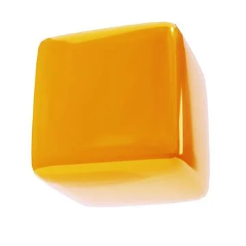 3d block object golden cube abstract geometric shape. Realistic glossy gold Stockillustratie