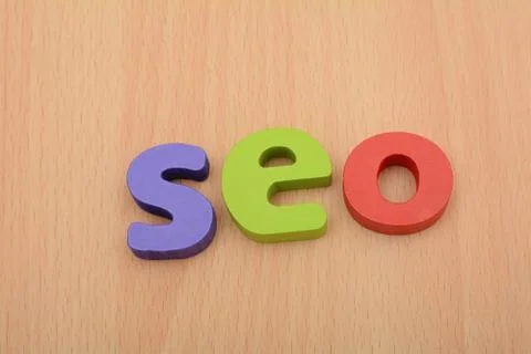 3D Block of SEO words - Internet Marketing concept Stock Photos